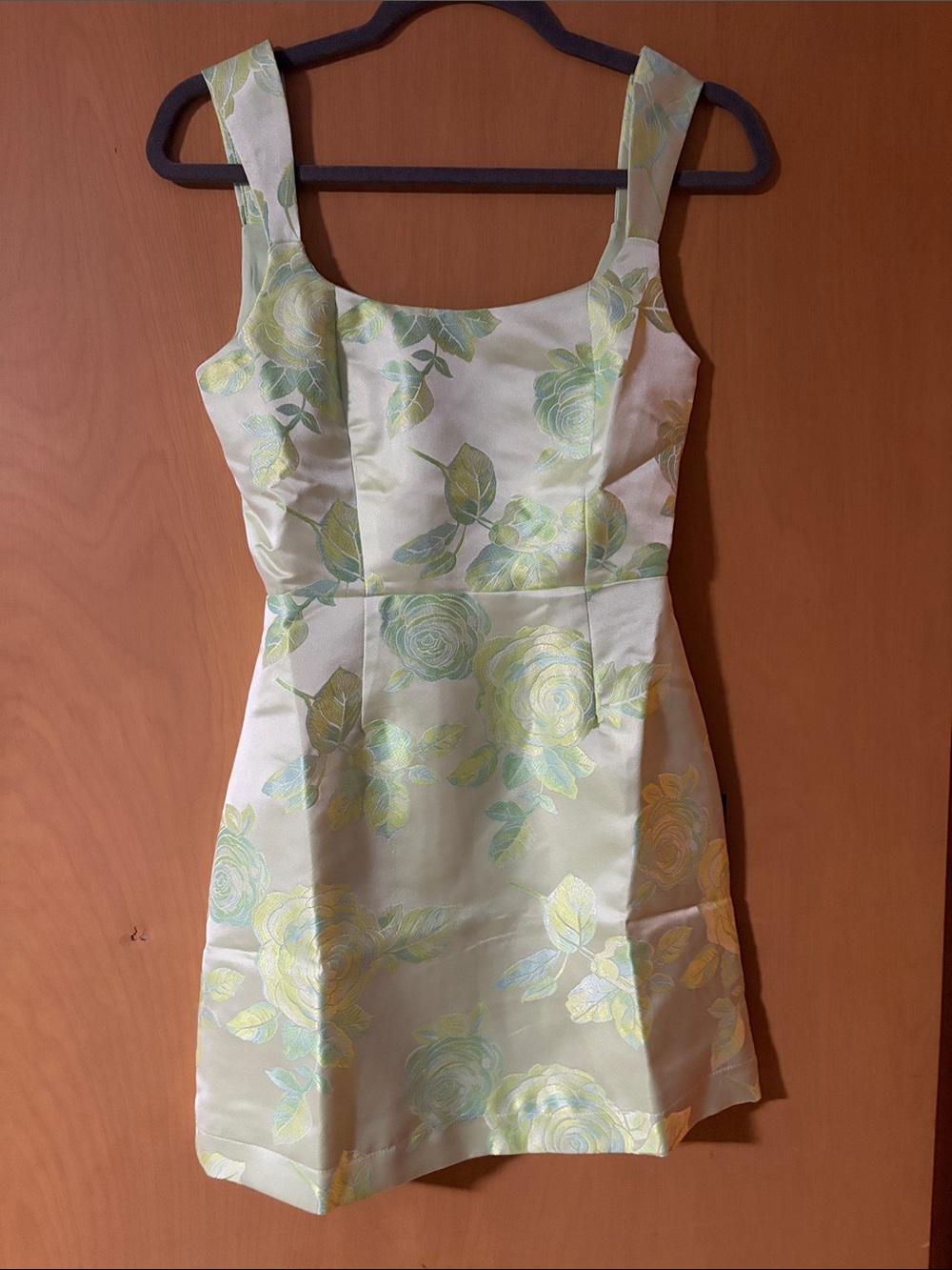 Lulu's Pale lime/mint Floral Mini Dress